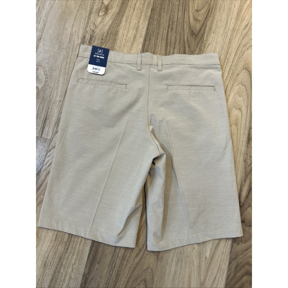 George Shorts Mens Tan 32X9" At the Knee Stretch UPF 30 Walk NWT